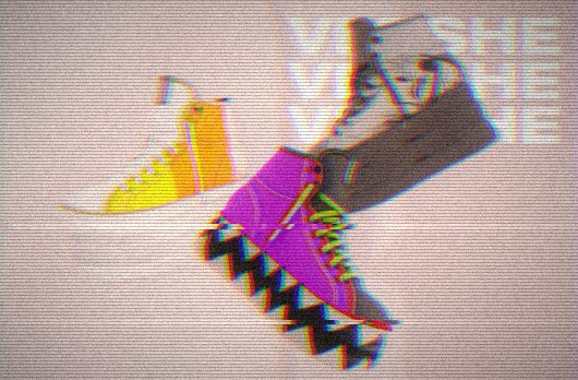 Platform sneakers in bright colorways